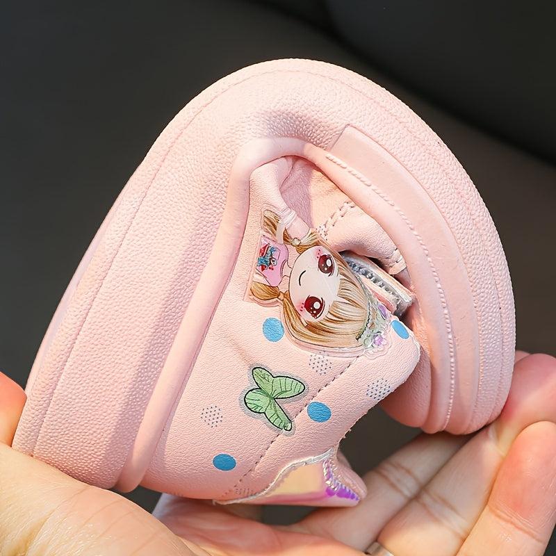 Casual Cartoon Low Top Sneakers For Girls Lightweight Anti Slip Sneakers
