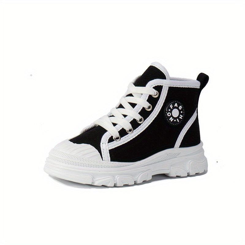 Girls High Top Canvas Sneakers Casual Anti skid Lace up Shoes