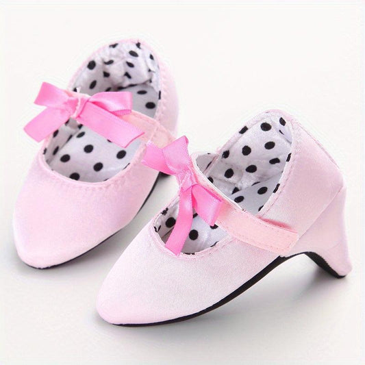 Leopard Print Bow Tie High Heel Sandals for Baby Girls
