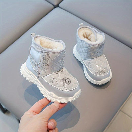 Soft Warm Fleece Baby Girls Snow Boots for Outdoor Walking Hiking