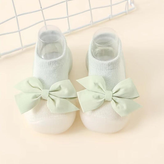 Bowknot Slip On Sock Shoes For Baby Girls