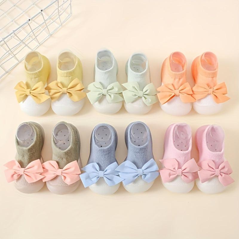 Bowknot Slip On Sock Shoes For Baby Girls