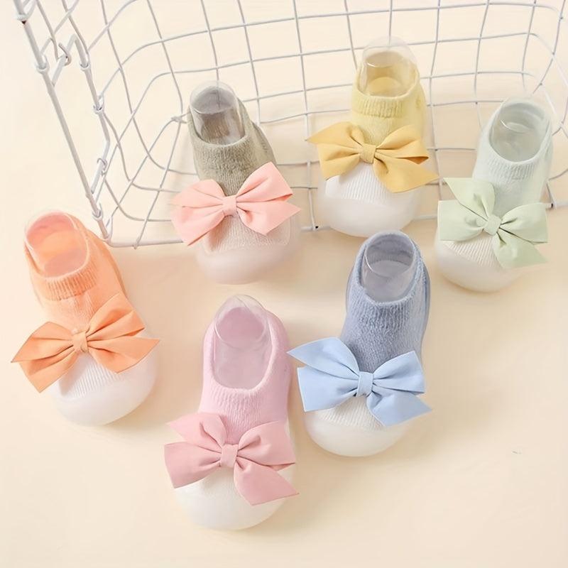 Bowknot Slip On Sock Shoes For Baby Girls
