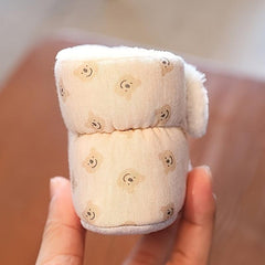 Cute Bear Cozy Boots for Baby Girls with Fleece Lining