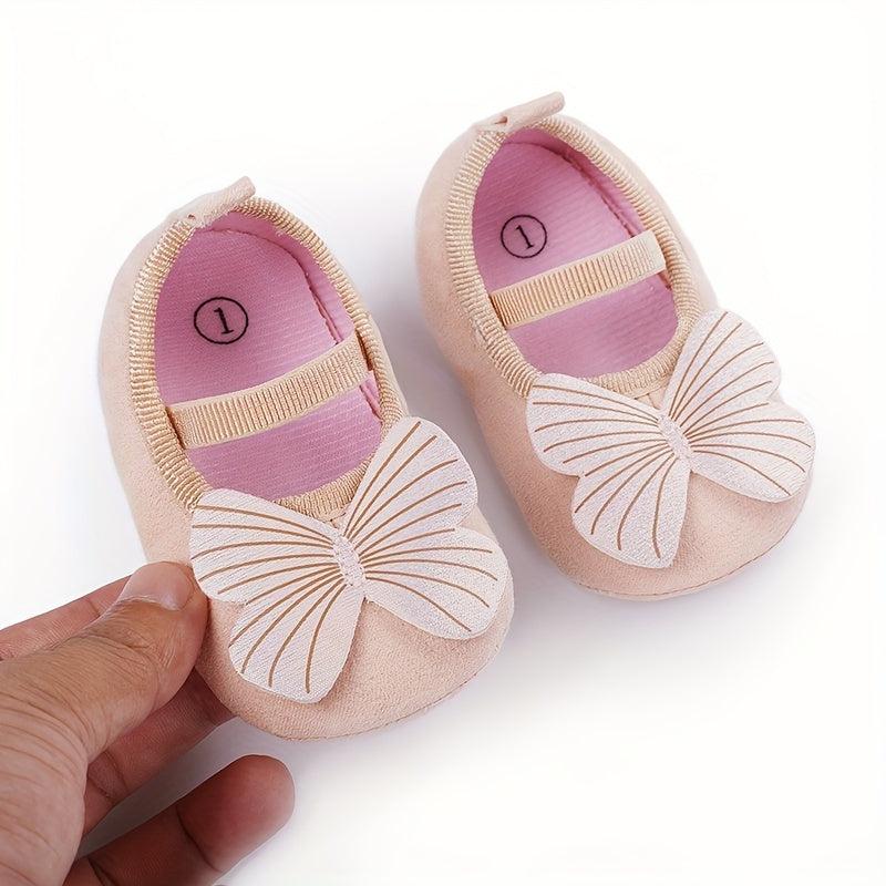 Cute Baby Girl Ballet Shoes Soft Sole Slip On Elastic Strap Spring Walking