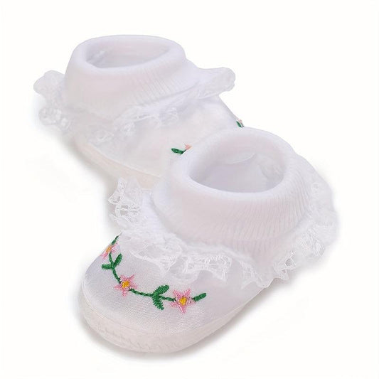 Flower Sneakers for Baby Girls Lightweight Non Slip Shoes Spring Autumn