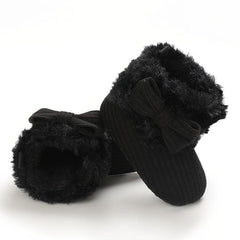 Bowknot Comfortable Boots For Baby Girls Soft Warm Plus Fleece Boots