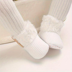 Soft Warm Fleece Boots for Baby Girls - Indoor Winter Walking