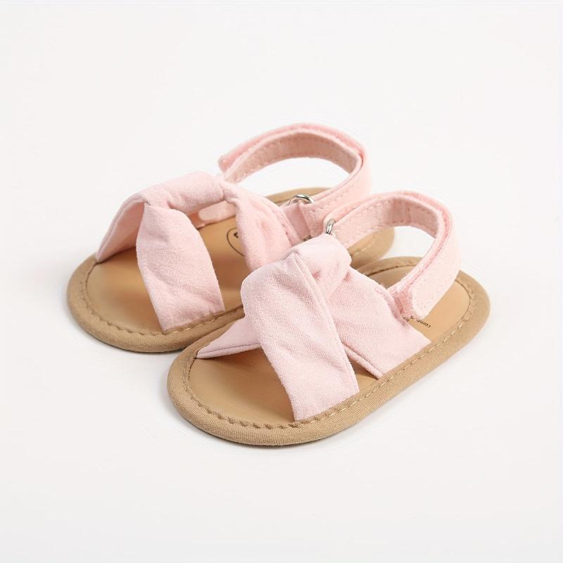Baby Girls Hook & Loop Sandals Non Slip Walking Shoes For Newborn Summer