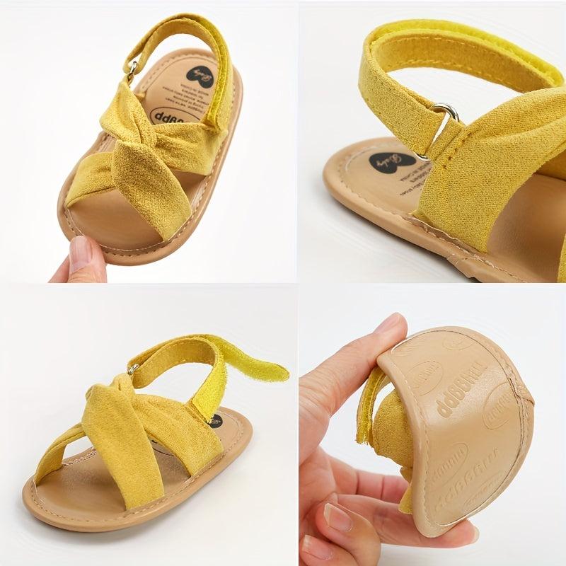 Baby Girls Hook & Loop Sandals Non Slip Walking Shoes For Newborn Summer