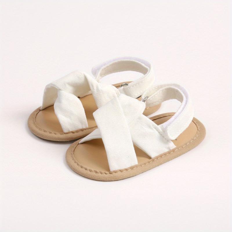 Baby Girls Hook & Loop Sandals Non Slip Walking Shoes For Newborn Summer