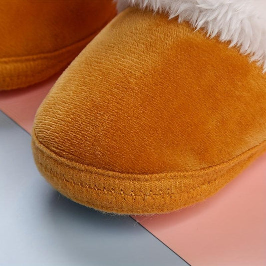 Fleece House Shoes For Baby Girls Soft Non Slip Walking Shoes