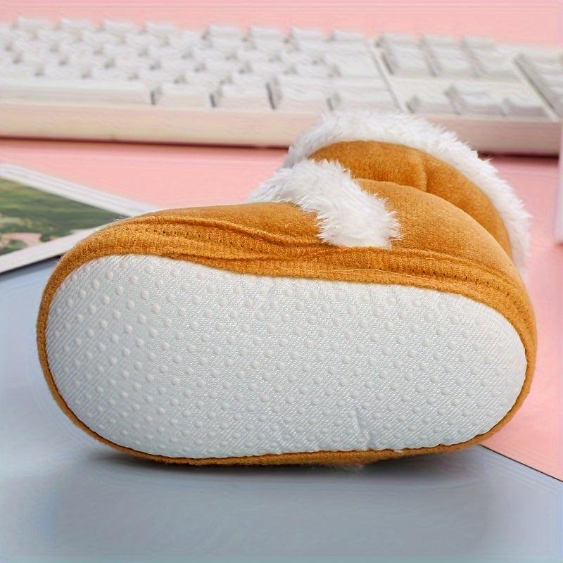 Fleece House Shoes For Baby Girls Soft Non Slip Walking Shoes