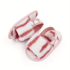 Tie Dye Plush Slide Sandals Crib Shoes Size Random Stripes