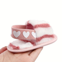 Tie Dye Plush Slide Sandals Crib Shoes Size Random Stripes