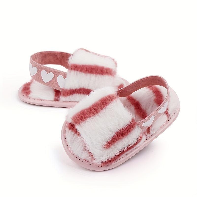 Tie Dye Plush Slide Sandals Crib Shoes Size Random Stripes