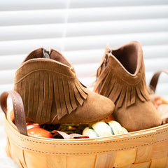 Cowboy Tassel Boots for Baby Girls Soft Bottom Non Slip Toddler Shoes