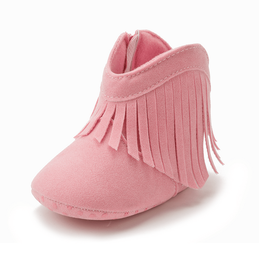 Cowboy Tassel Boots for Baby Girls Soft Bottom Non Slip Toddler Shoes