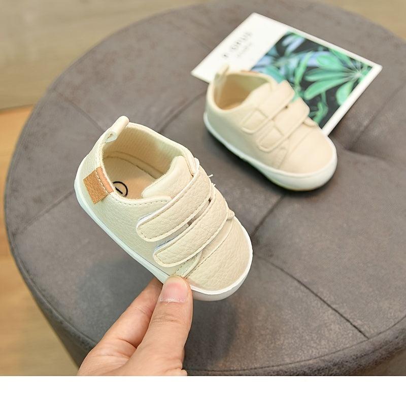 Baby Boys No Tie Sneakers Hook & Loop Fastener Crib Walking