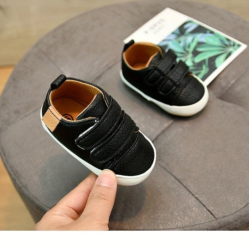 Baby Boys No Tie Sneakers Hook & Loop Fastener Crib Walking