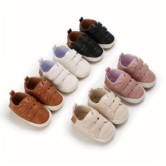 Baby Boys No Tie Sneakers Hook & Loop Fastener Crib Walking