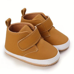 Baby Boys Solid Sneakers with Hook and Loop Fastener Lightweight Anti Slip Shoes