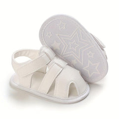 Baby Boy's Closed Toe T-strap Sandals Soft Sole Non-slip Flat Sandals