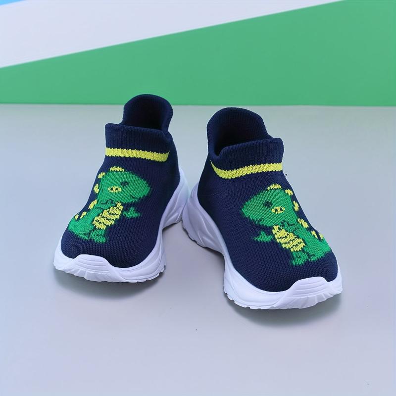 Dino Toddler Shoes Non-Slip Lightweight Easy Slip-On Indoor Outdoor Spring Fall