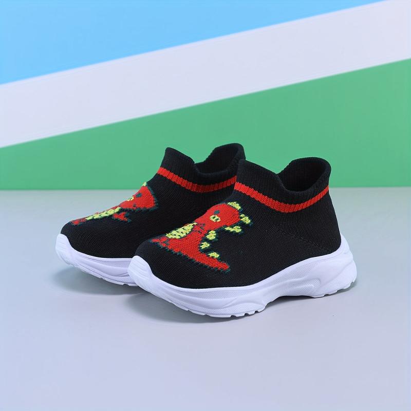 Dino Toddler Shoes Non-Slip Lightweight Easy Slip-On Indoor Outdoor Spring Fall