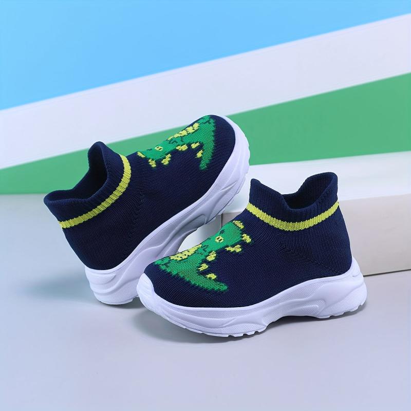Dino Toddler Shoes Non-Slip Lightweight Easy Slip-On Indoor Outdoor Spring Fall