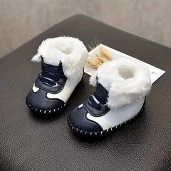 Warm Fleece Baby Boys Boots with Hook and Loop Fastener