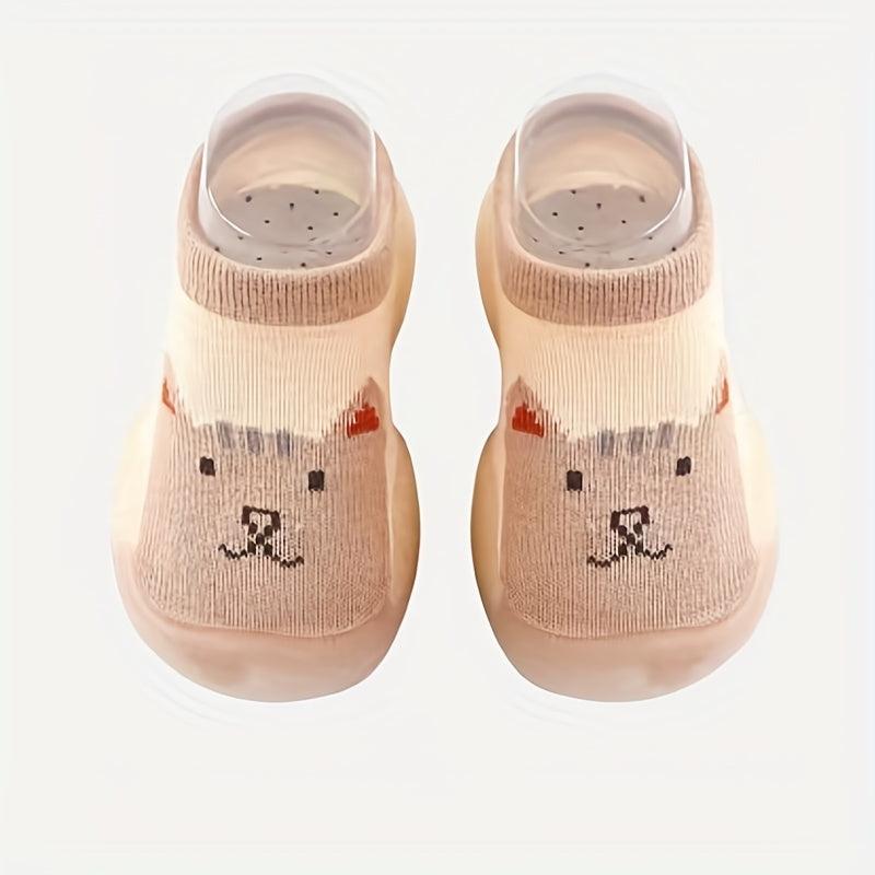 Boys Breathable Bear Slip On Sock Shoes Kids Casual Outdoor Walking Shoes
