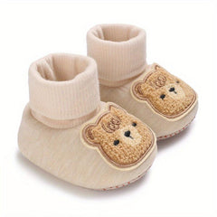 Cartoon Bear Soft Sole Socks Shoes for Boys Babies