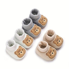 Cartoon Bear Soft Sole Socks Shoes for Boys Babies