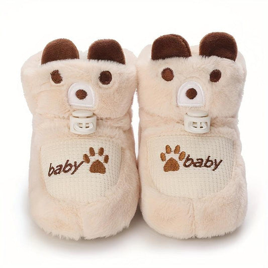 Cartoon Soft Warm Baby Boys Boots Plus Fleece, Autumn & Winter