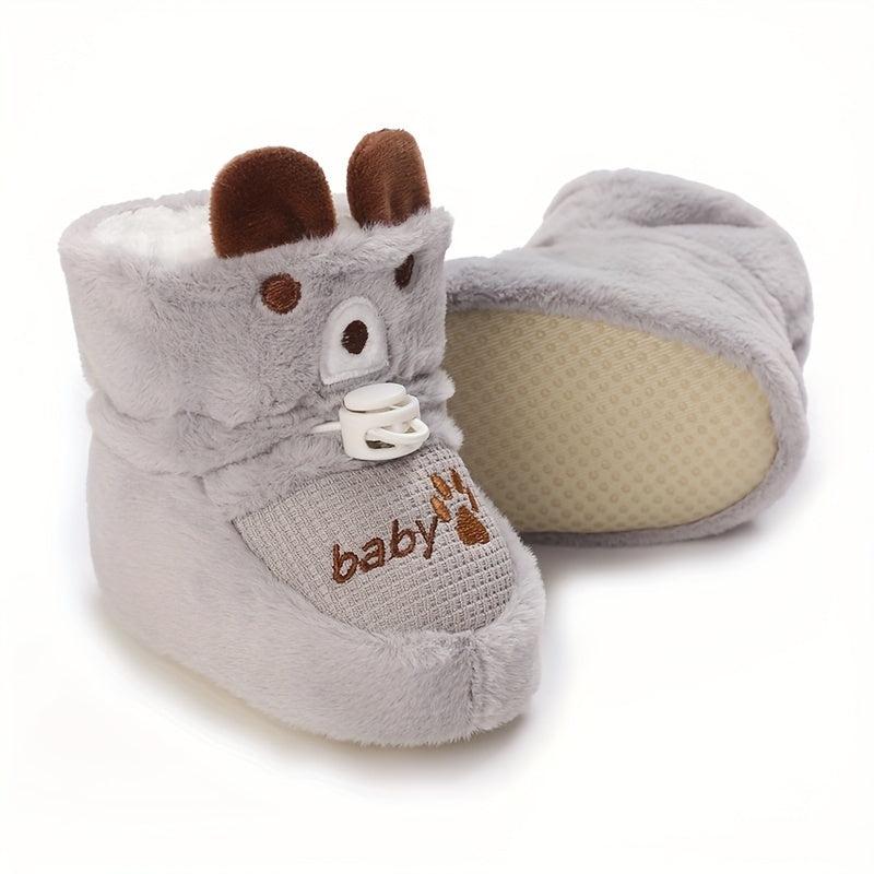 Cartoon Soft Warm Baby Boys Boots Plus Fleece, Autumn & Winter