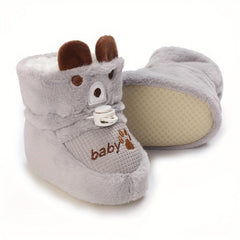 Cartoon Soft Warm Baby Boys Boots Plus Fleece, Autumn & Winter