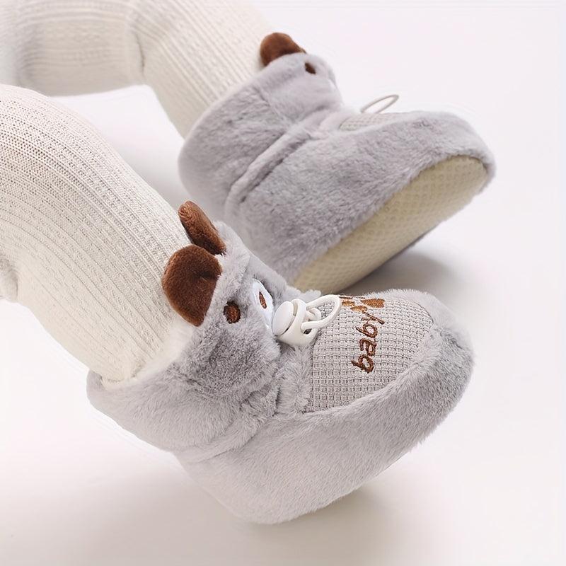 Cartoon Soft Warm Baby Boys Boots Plus Fleece, Autumn & Winter