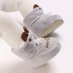 Cartoon Soft Warm Baby Boys Boots Plus Fleece, Autumn & Winter