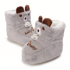 Cartoon Soft Warm Baby Boys Boots Plus Fleece, Autumn & Winter