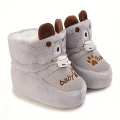 Cartoon Soft Warm Baby Boys Boots Plus Fleece, Autumn & Winter