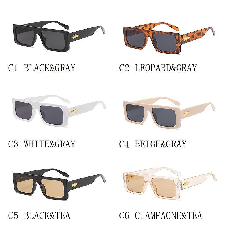Retro Men's Sunglasses UV400 Square Frame Outdoor Sunshade Glasses