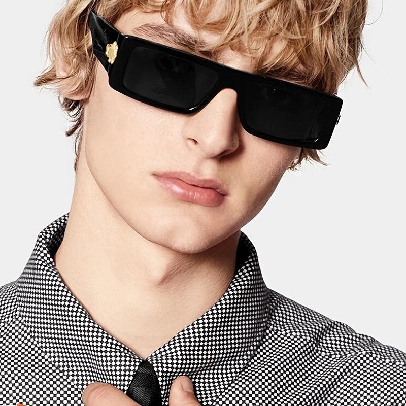 Retro Men's Sunglasses UV400 Square Frame Outdoor Sunshade Glasses