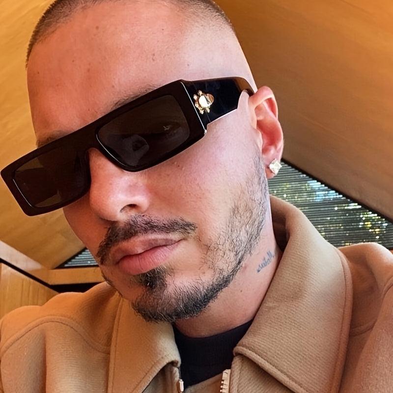 Retro Men's Sunglasses UV400 Square Frame Outdoor Sunshade Glasses