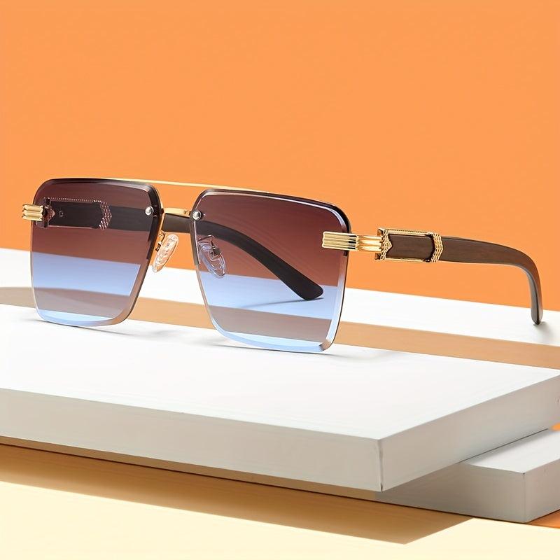 Men's Half Frame Cut Edge Sunglasses UV Protection