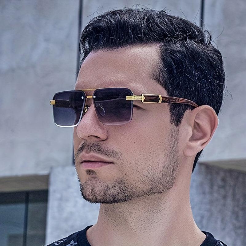 Men's Half Frame Cut Edge Sunglasses UV Protection