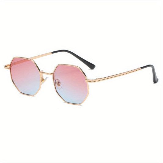 Vintage Polygonal Sun Glasses Metal Driving Glasses