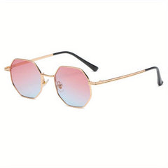 Vintage Polygonal Sun Glasses Metal Driving Glasses