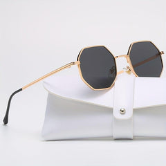 Vintage Polygonal Sun Glasses Metal Driving Glasses