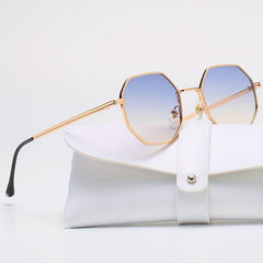 Vintage Polygonal Sun Glasses Metal Driving Glasses